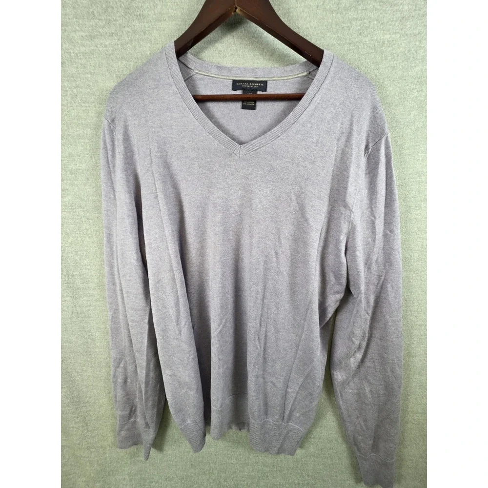 Banana Republic Luxury Silk Cotton Cashmere Blend Lavender Sweater Men's Size L